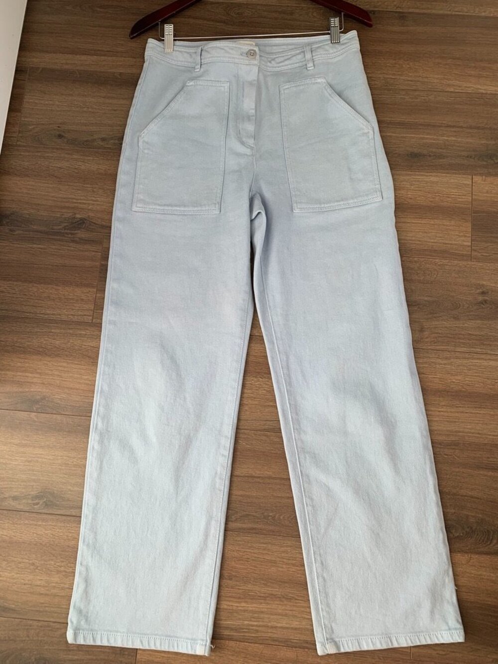 Wilfred Modern Utility pant Light Blue mid-rise Straight Leg size 8 - Picture 5 of 8